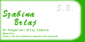 szabina brlaj business card